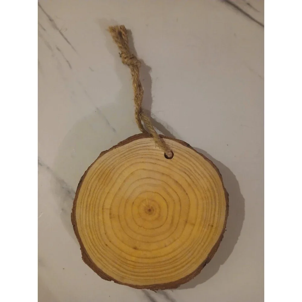 Handmade Woodslice Chicken Ornaments Primitive Cottage Rustic Holiday Gift
